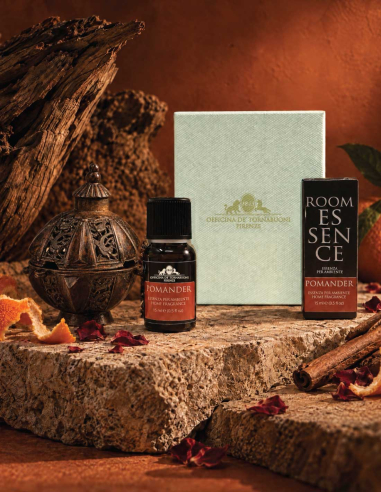 Pomander spicy home fragrance with scented pebbles, bitter orange and cinnamon